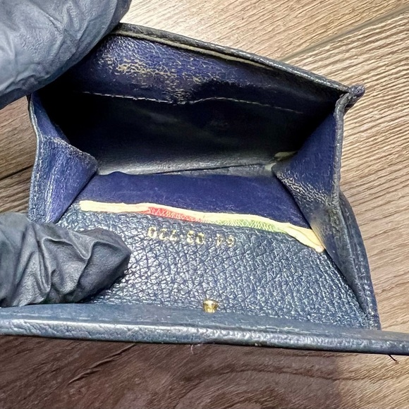 Gucci GG Supreme Navy Small Coin Wallet - Leather Unisex Made in Italy - Picture 9 of 10